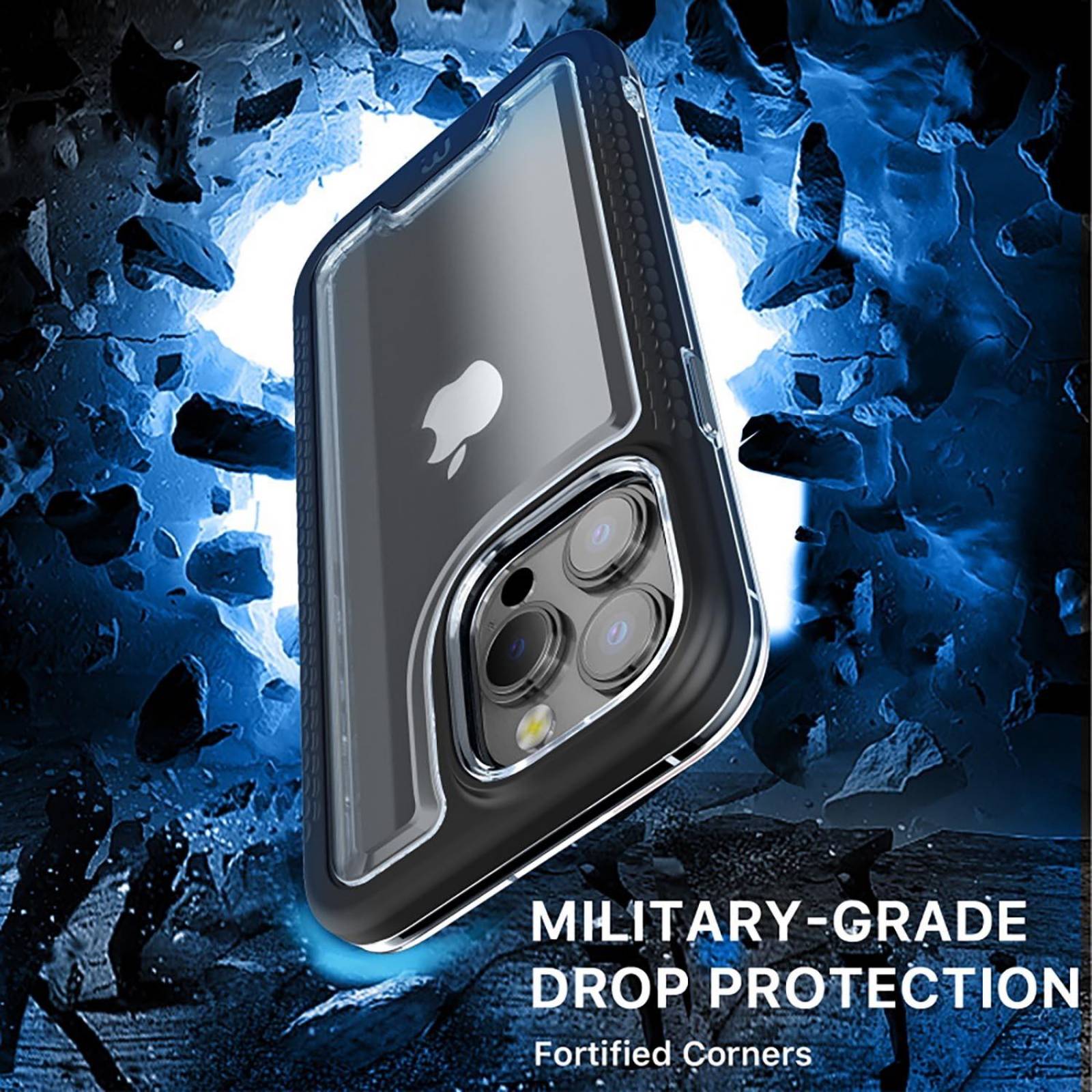 Funda MYBAT Lux para iPhone 14 PRO MAX Negra con mica de cristal 