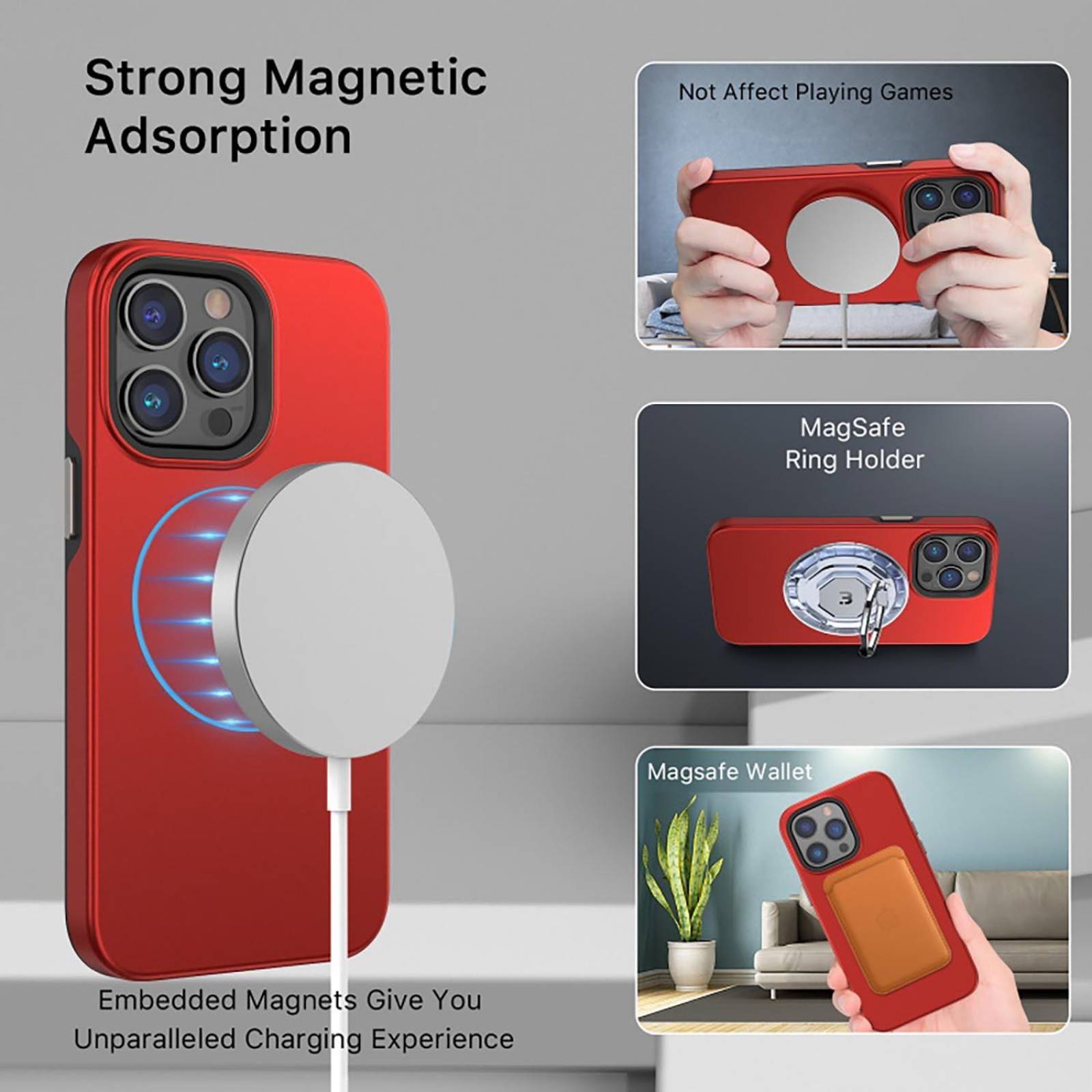 Funda MYBAT Fuse con MagSafe para iPhone 14 PRO MAX - Roja 