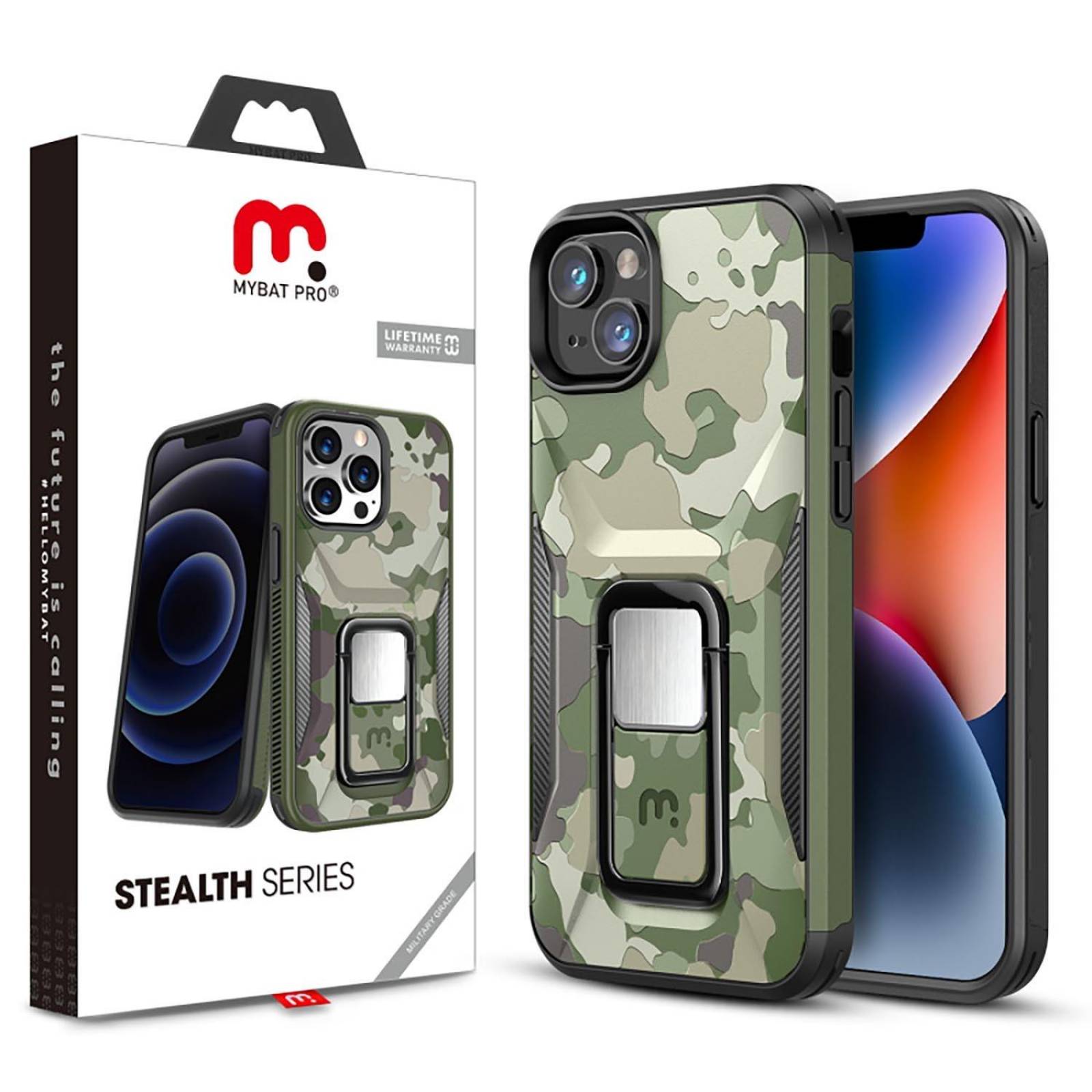 Funda MYBAT Stealth para iPhone 14 - Verde Camuflaje 