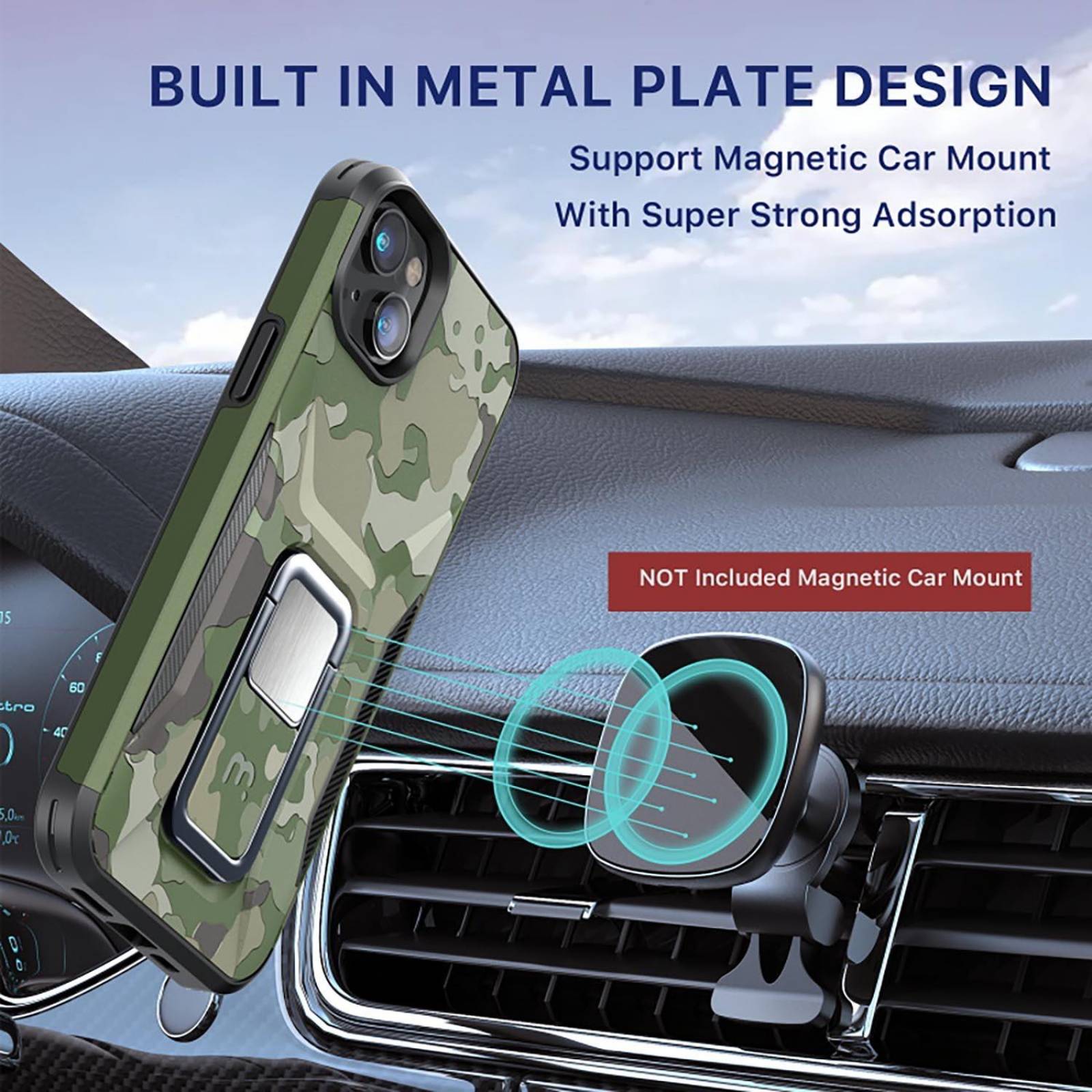 Funda MYBAT Stealth para iPhone 14 - Verde Camuflaje 