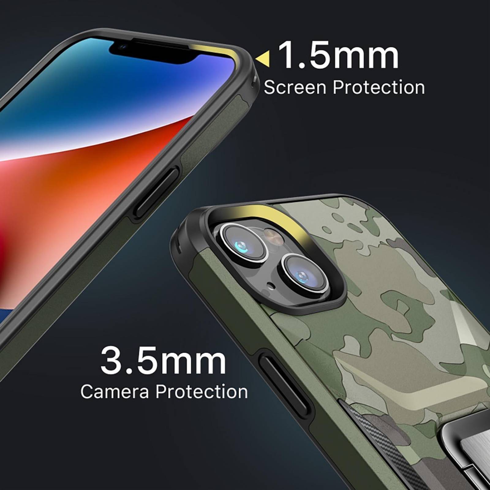 Funda MYBAT Stealth para iPhone 14 - Verde Camuflaje 