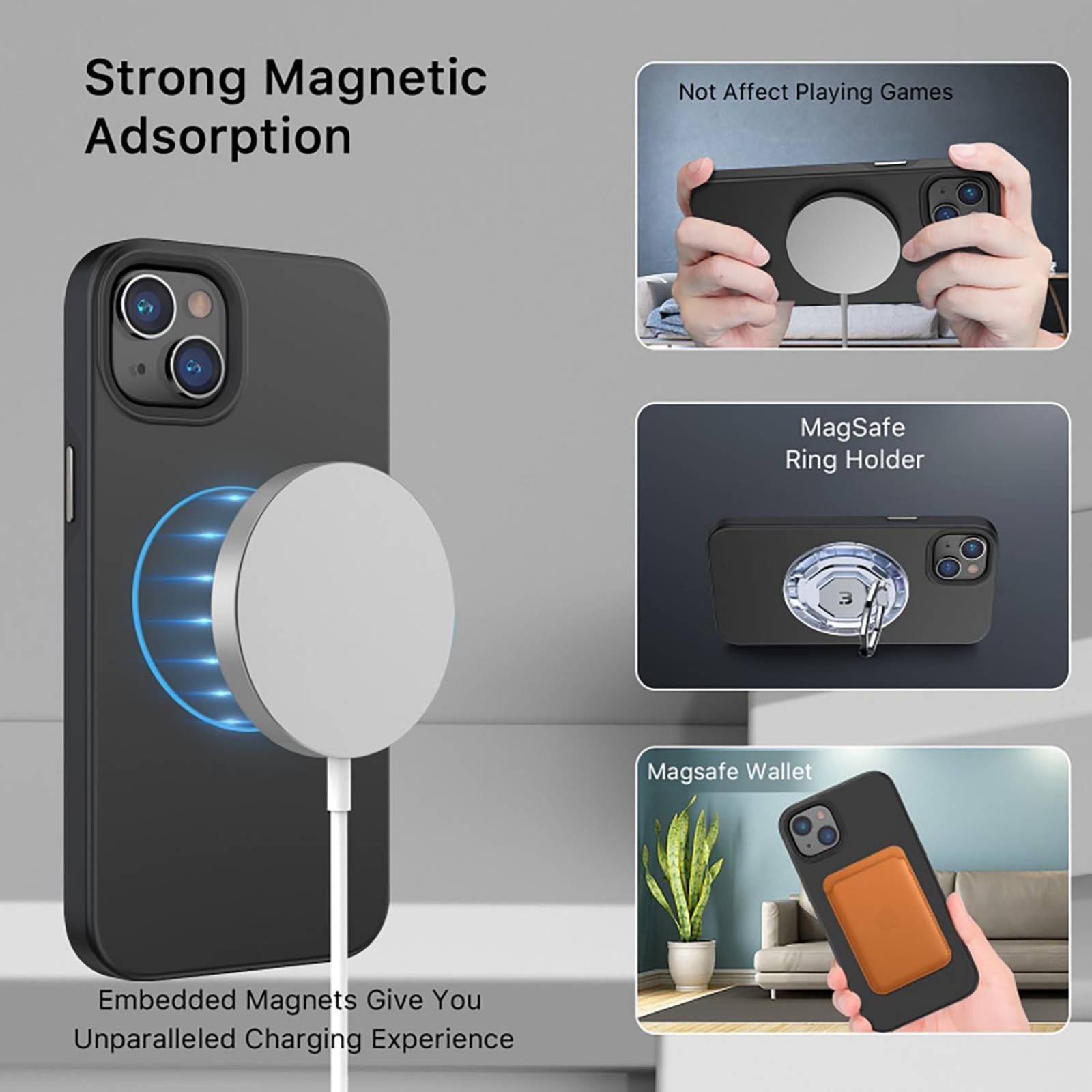 Funda MYBAT Fuse con MagSafe para iPhone 14 - Negra 