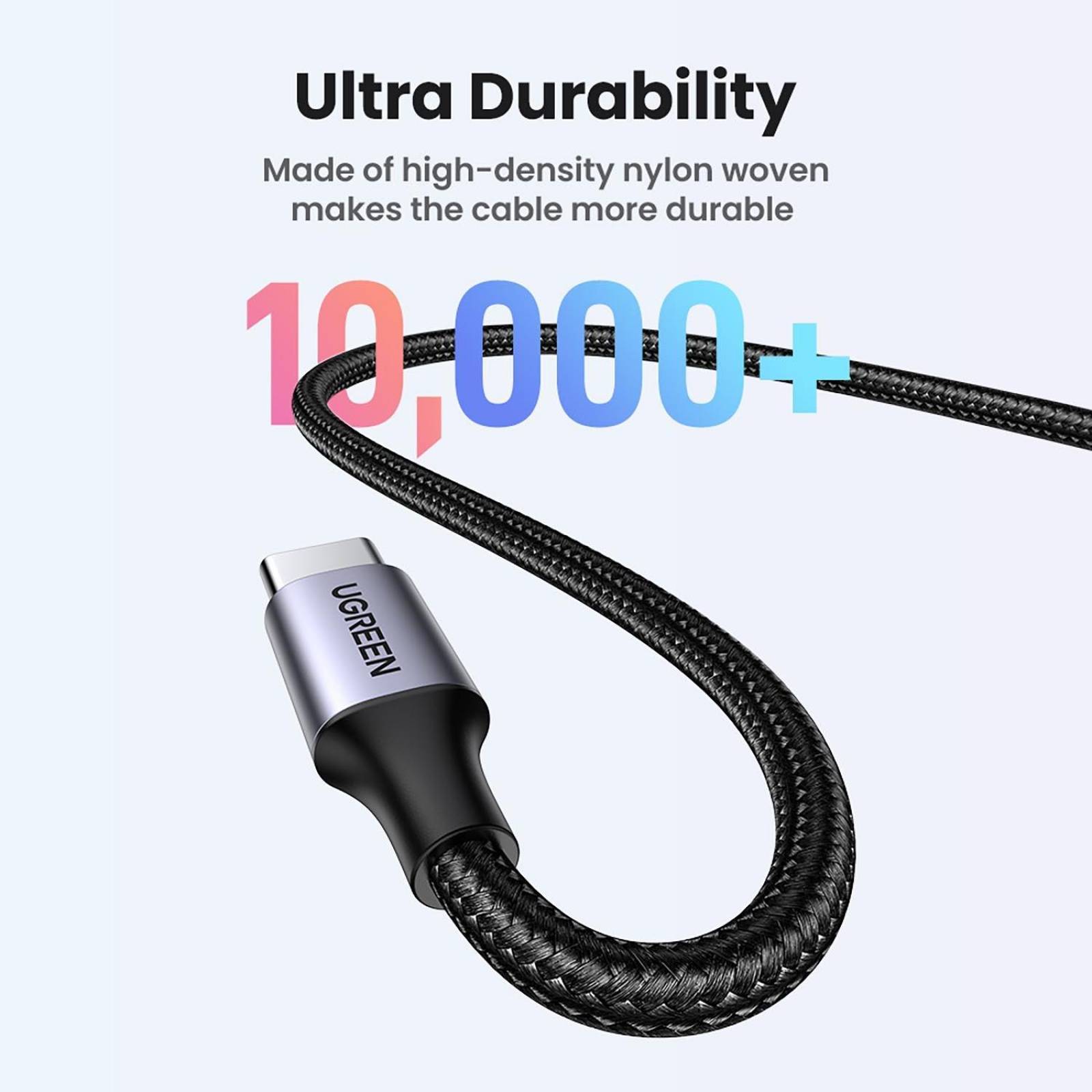 Cable Datos UGREEN USB-A a USB-C 2m trenzado Universal Gris 