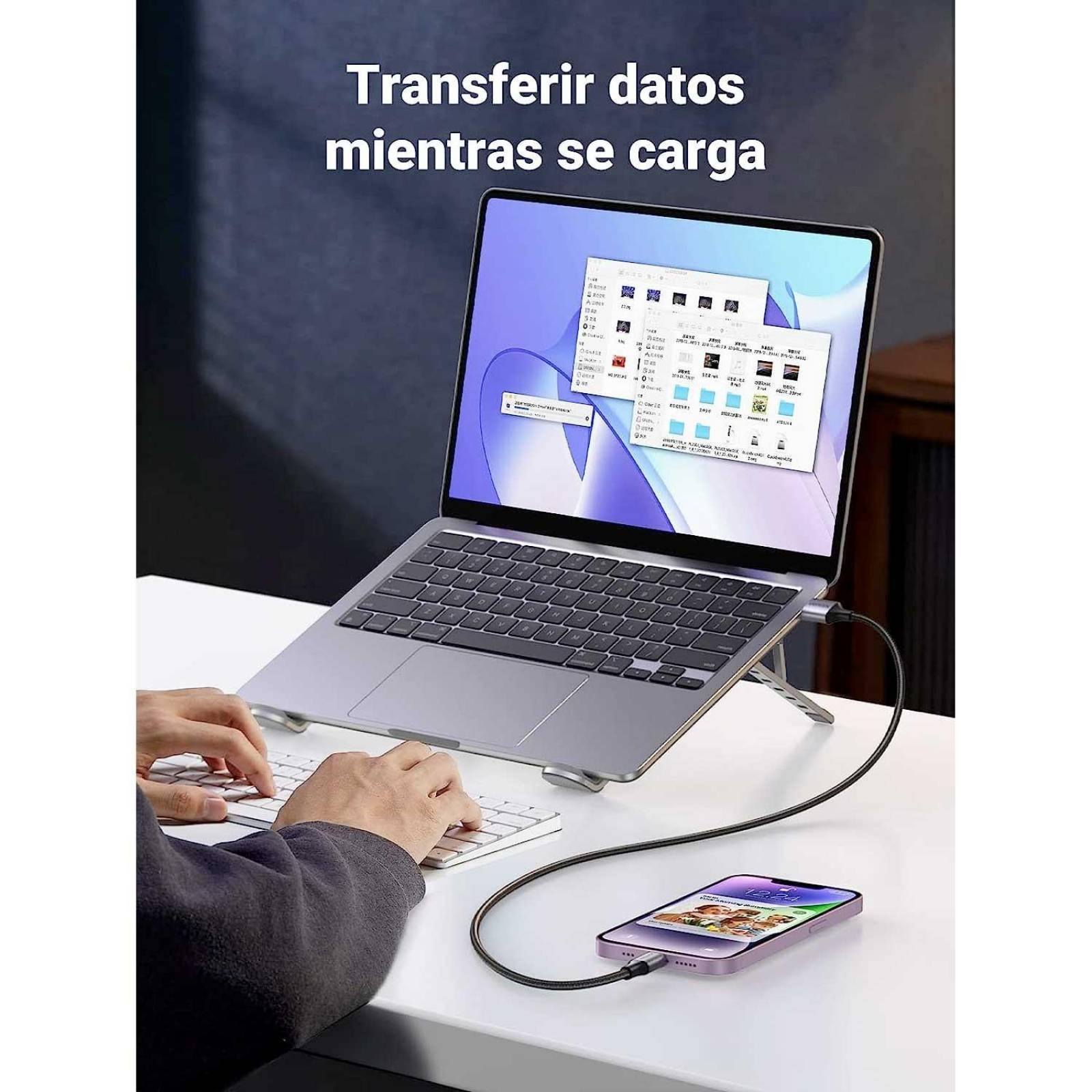 Cable Datos UGREEN USB-A a Lightning 2m certificado para iPhone e iPad