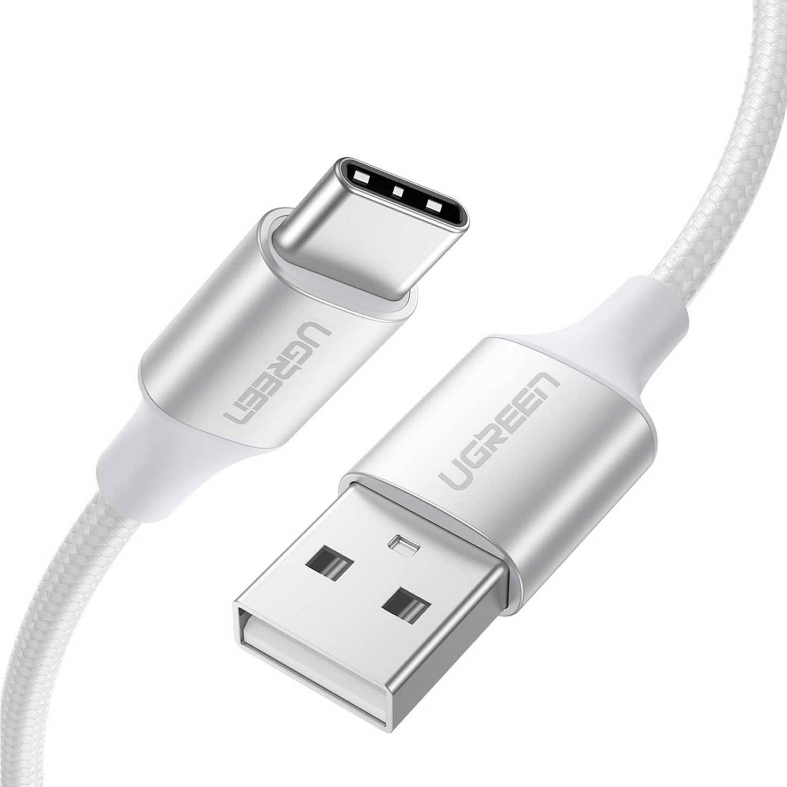 Cable Datos UGREEN USB-A a USB-C blanco 2m trenzado Universal 