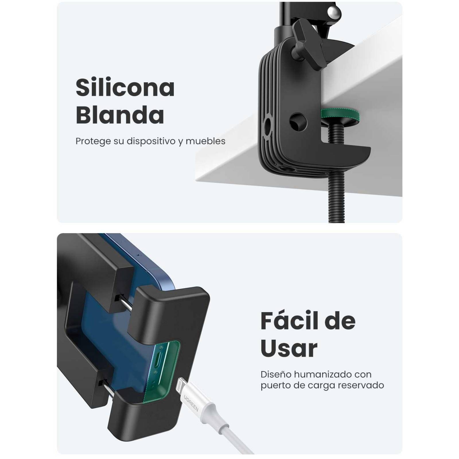 Soporte UGREEN Universal para Tablets con tornillo para escritorio o mesa 