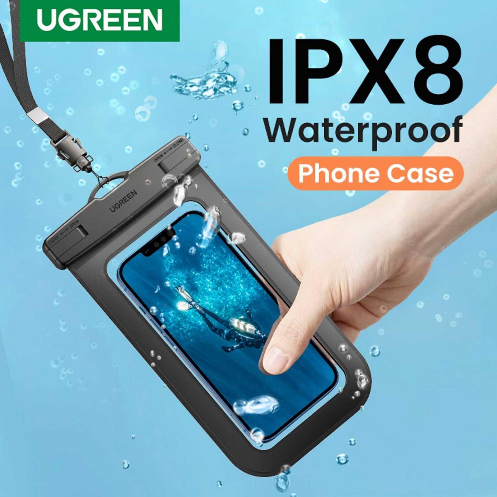 Funda UGREEN negra colgante contra Agua Universal sumergible 