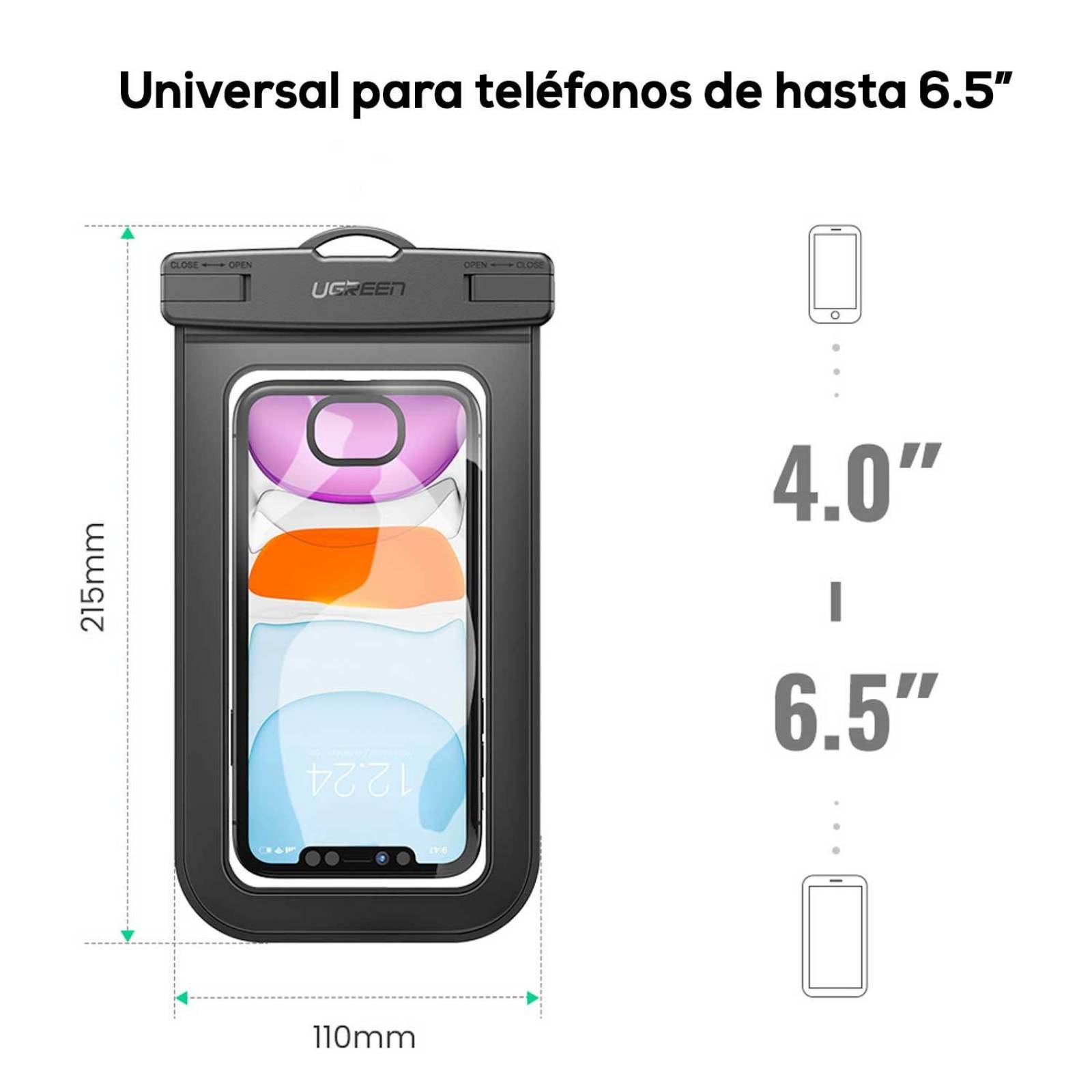 Funda UGREEN negra colgante contra Agua Universal sumergible 