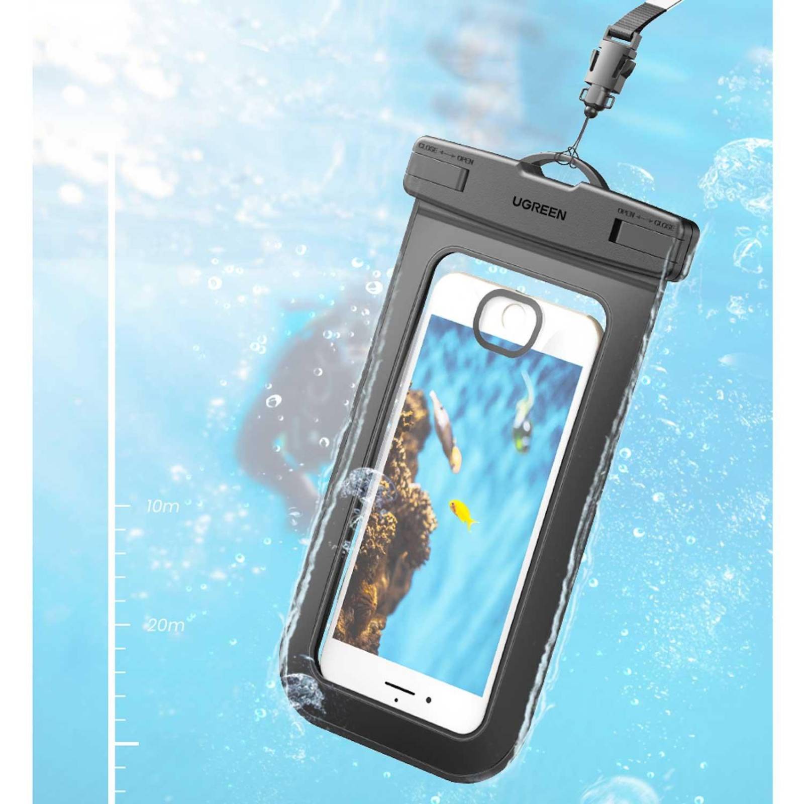 Funda UGREEN negra colgante contra Agua Universal sumergible 