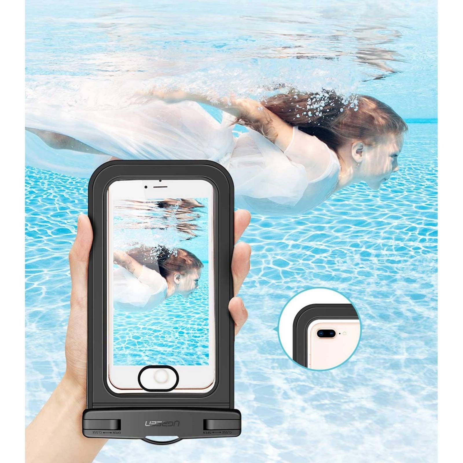 Funda UGREEN negra colgante contra Agua Universal sumergible 