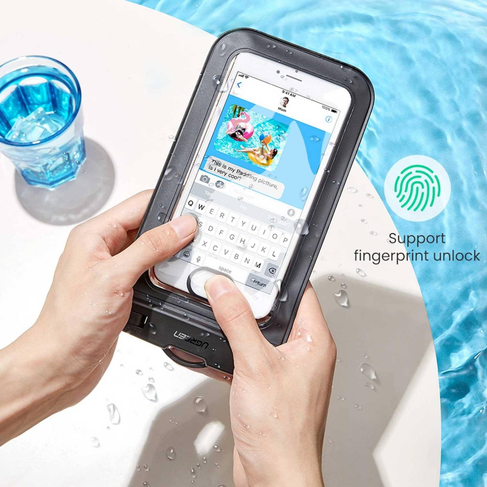 Funda UGREEN negra colgante contra Agua Universal sumergible 