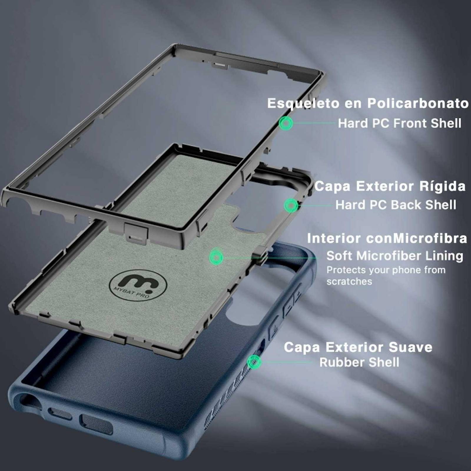 Funda MYBAT Maverick clip para Samsung S24 ULTRA Azul 