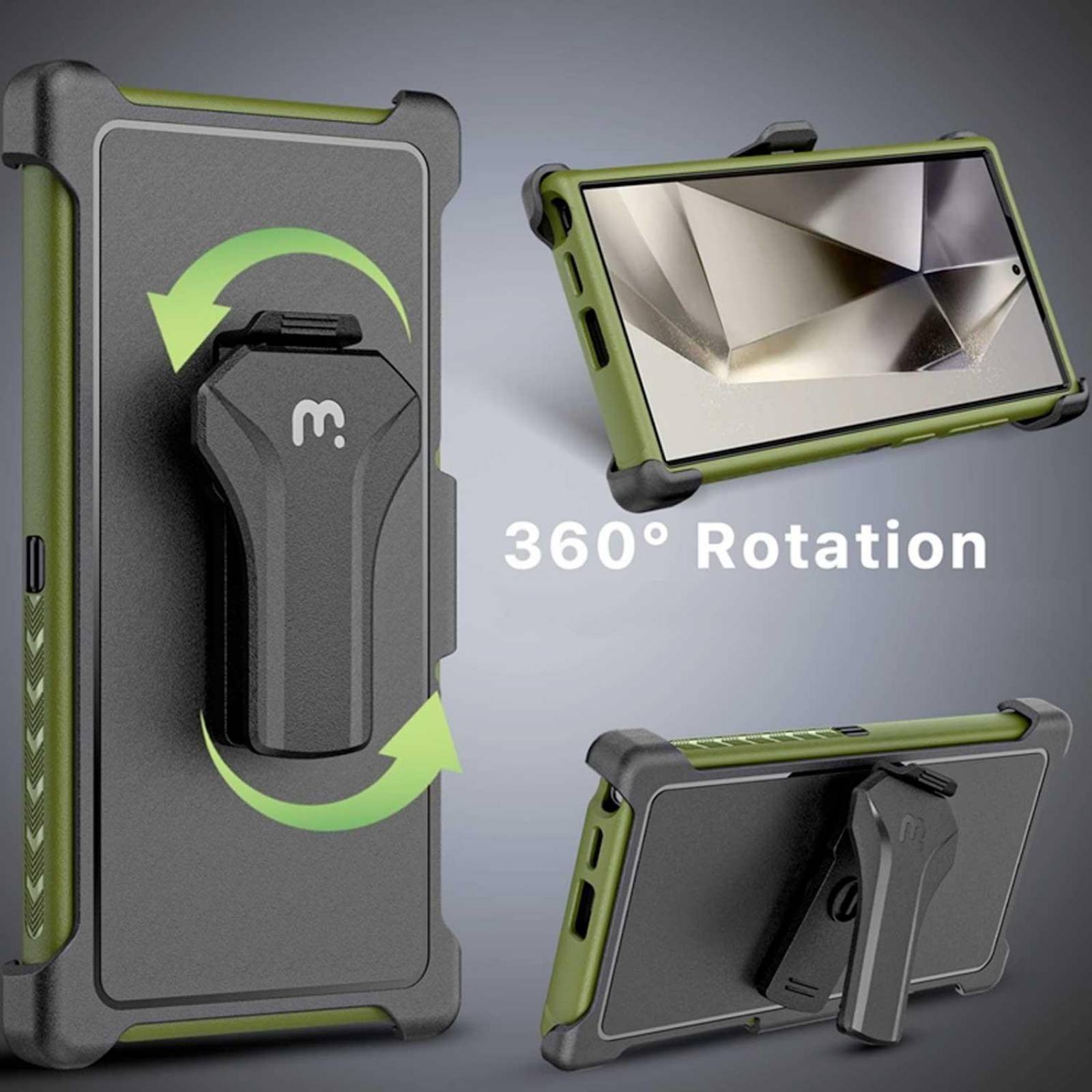 Funda MYBAT Maverick clip para Samsung S24 ULTRA Verde 