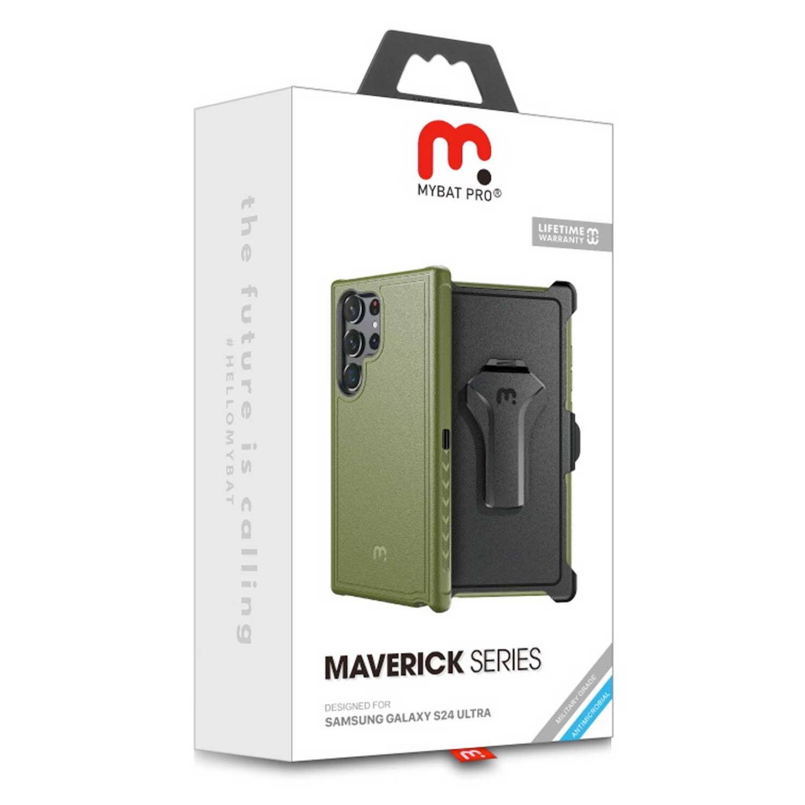 Funda MYBAT Maverick clip para Samsung S24 ULTRA Verde 