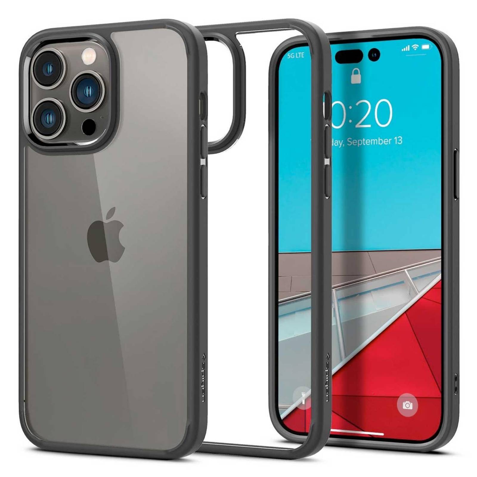 Funda SPIGEN Crystal Hybrid para iPhone 14 PLUS Transp Negro Mate 