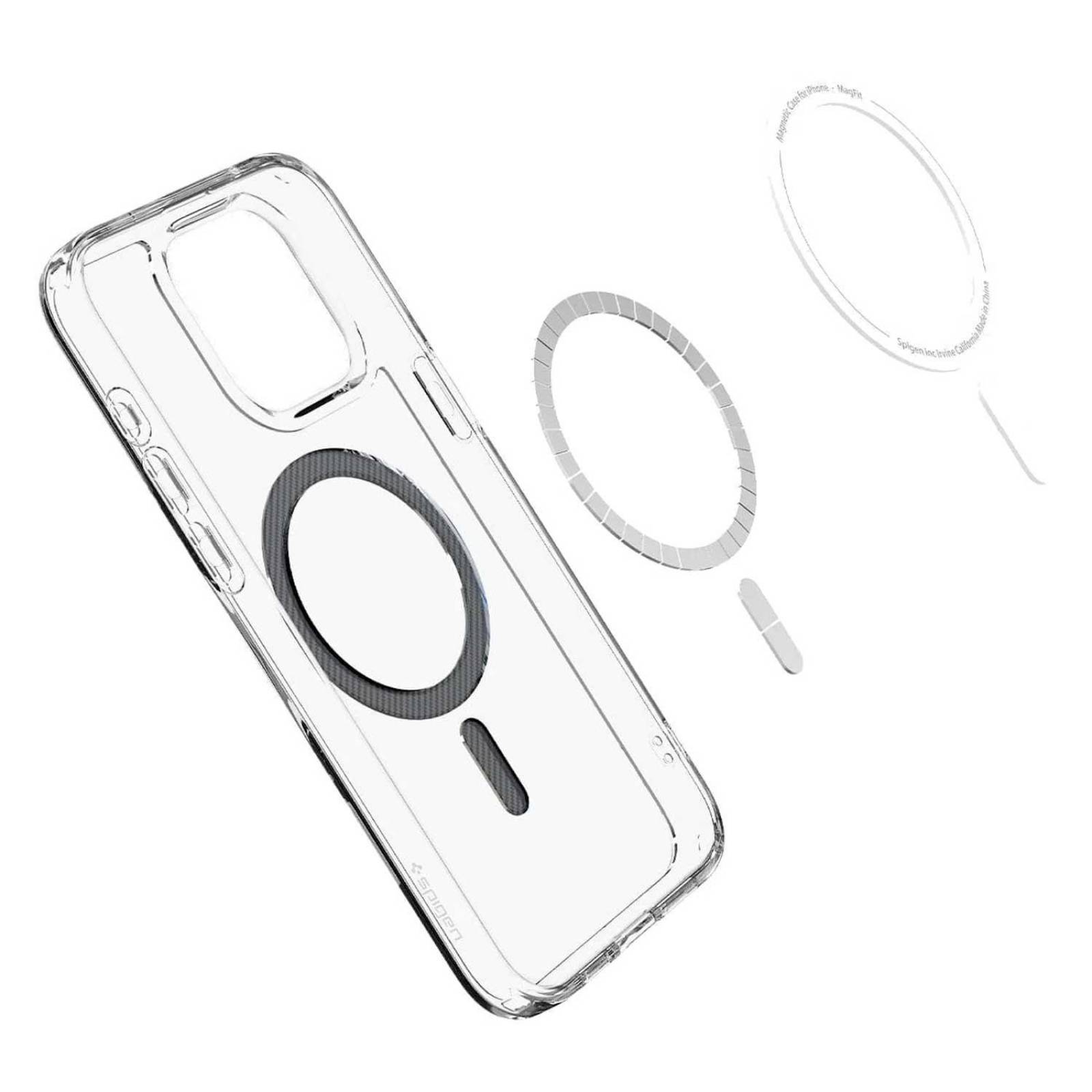 Funda SPIGEN Ultra Hybrid Mag para iPhone 15 PRO Transp Carbon 