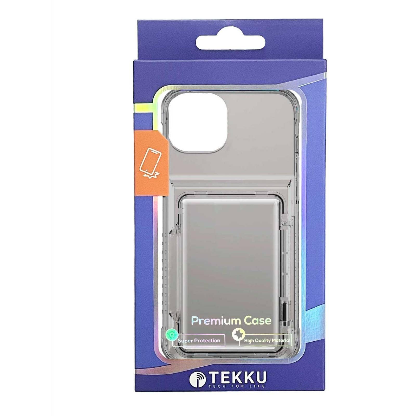 Funda TEKKU TPU Tarjetero para iPhone 15 PLUS Humo 