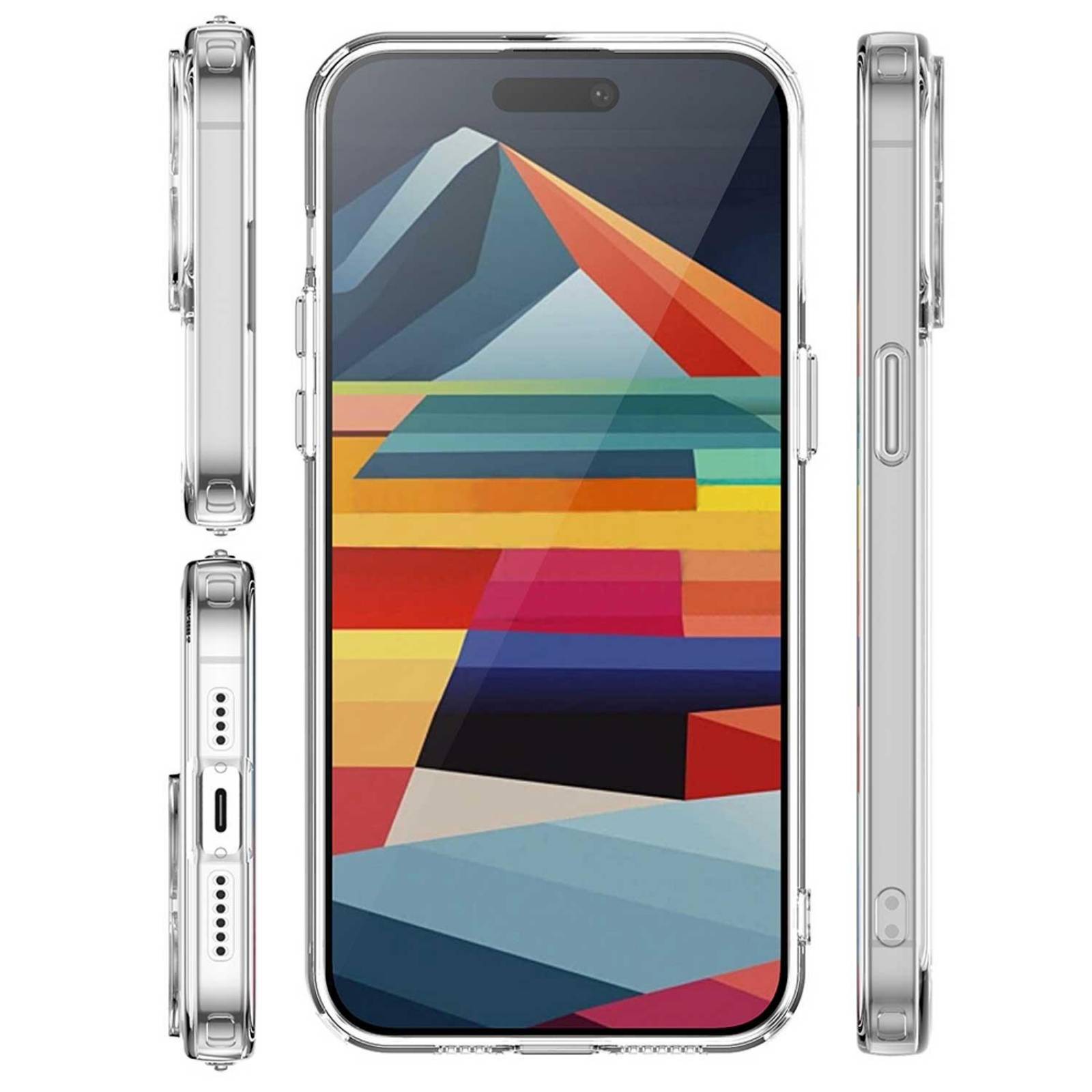 Funda TEKKU TPU Rugged para iPhone 15 PRO MAX Transparente .