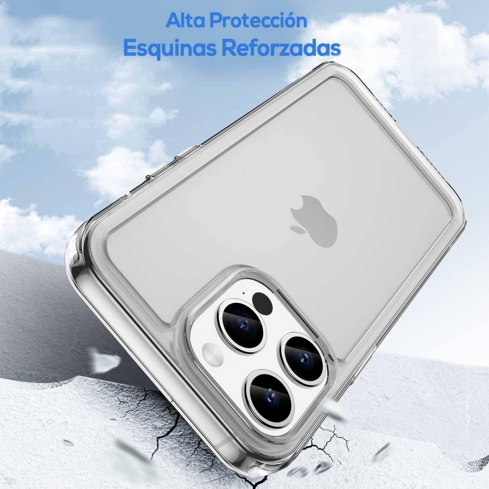 Funda TEKKU TPU Rugged para iPhone 15 PRO MAX Transparente .