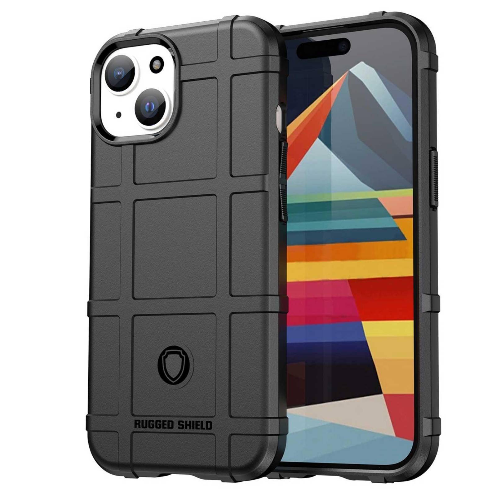 Funda TEKKU Rugged Shield para iPhone 15 PLUS Negra 