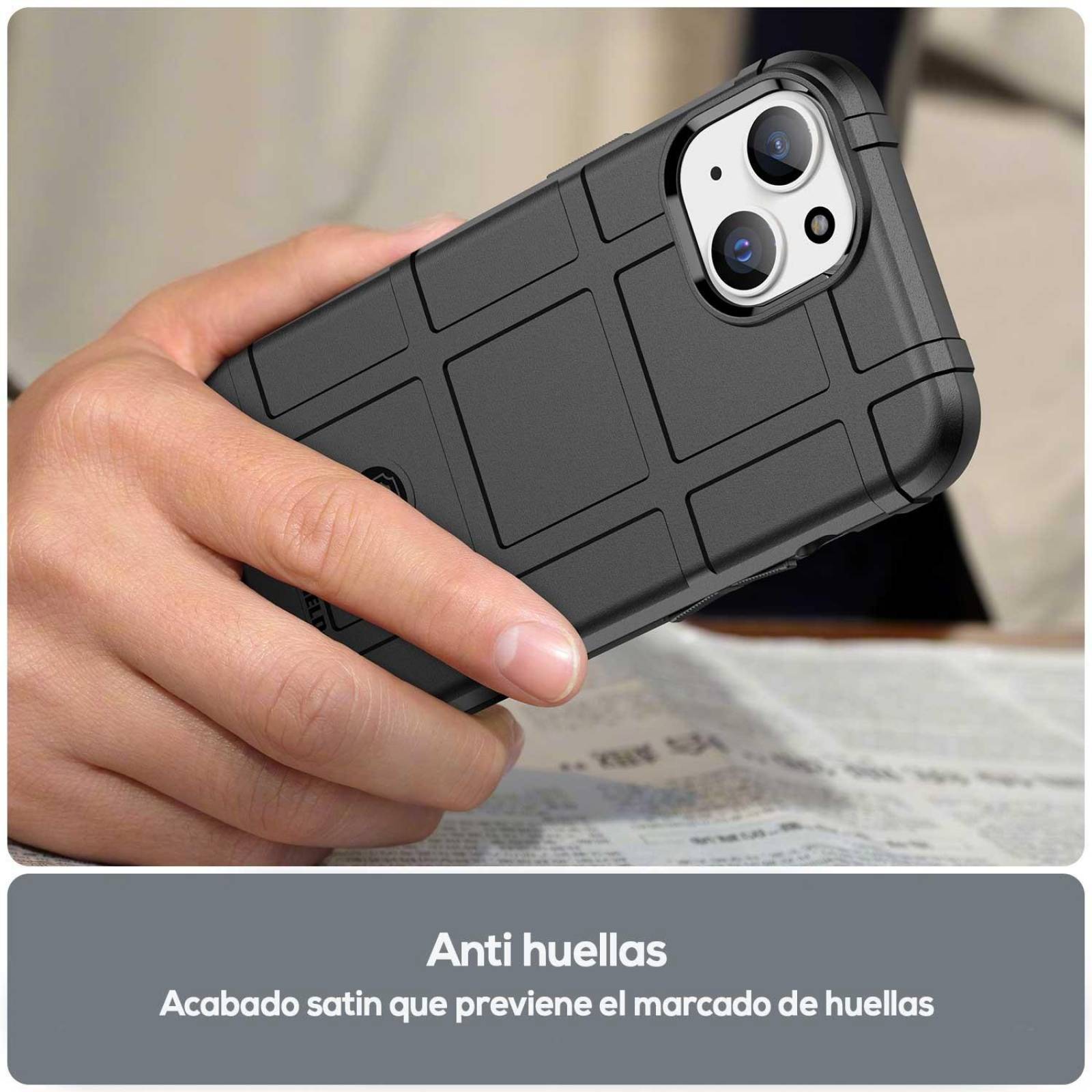 Funda TEKKU Rugged Shield para iPhone 15 PLUS Negra 