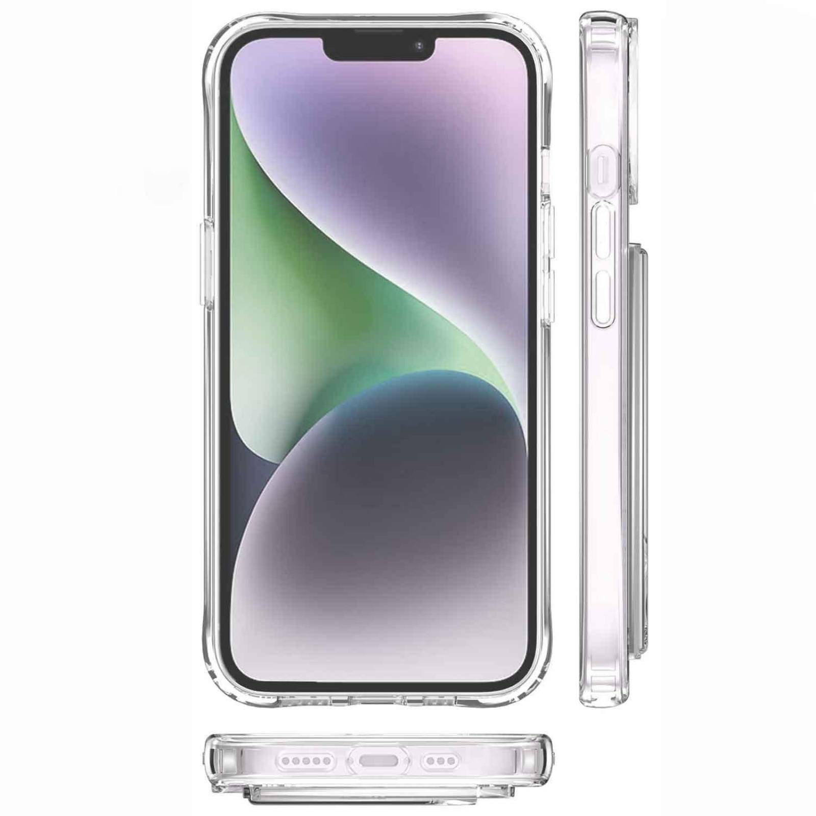 Funda TEKKU porta Tarjetas para iPhone 15 Transparente .