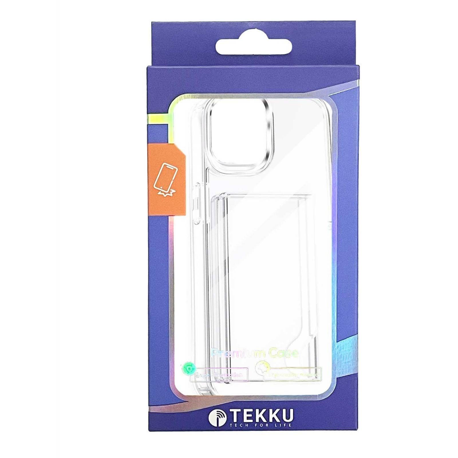 Funda TEKKU porta Tarjetas para iPhone 15 Transparente .