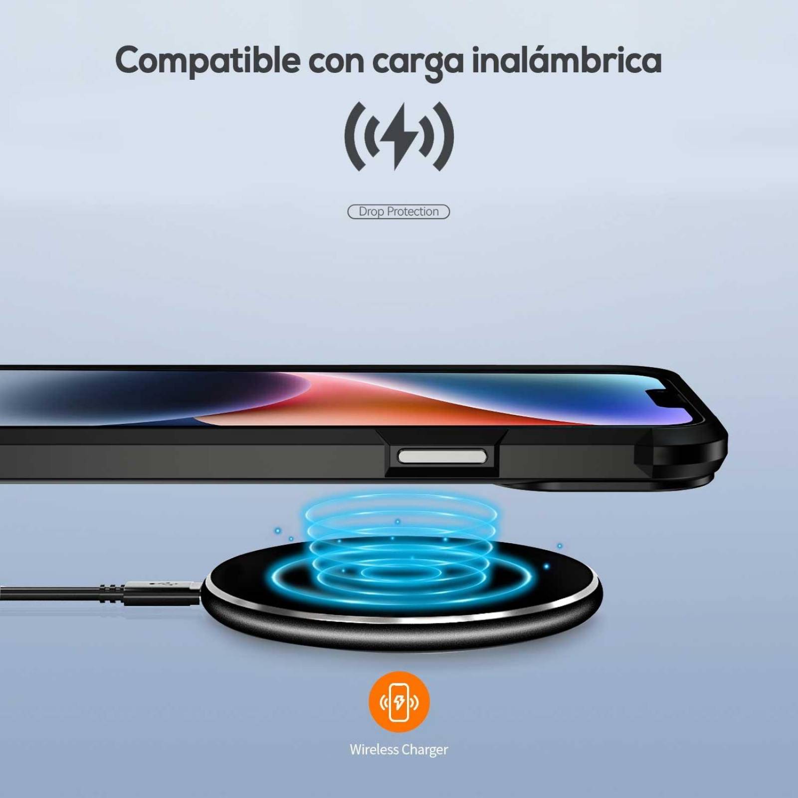 Funda TEKKU Shock Hardshell para iPhone 15 PRO Negra Transparente 