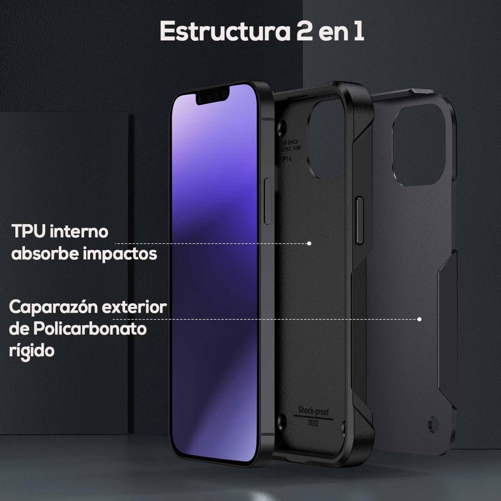Funda TEKKU Tough cover para iPhone 15 PRO Negra 