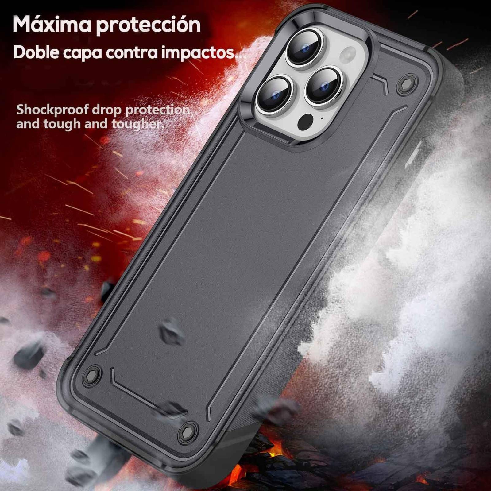 Funda TEKKU Tough cover para iPhone 15 PRO Negra 