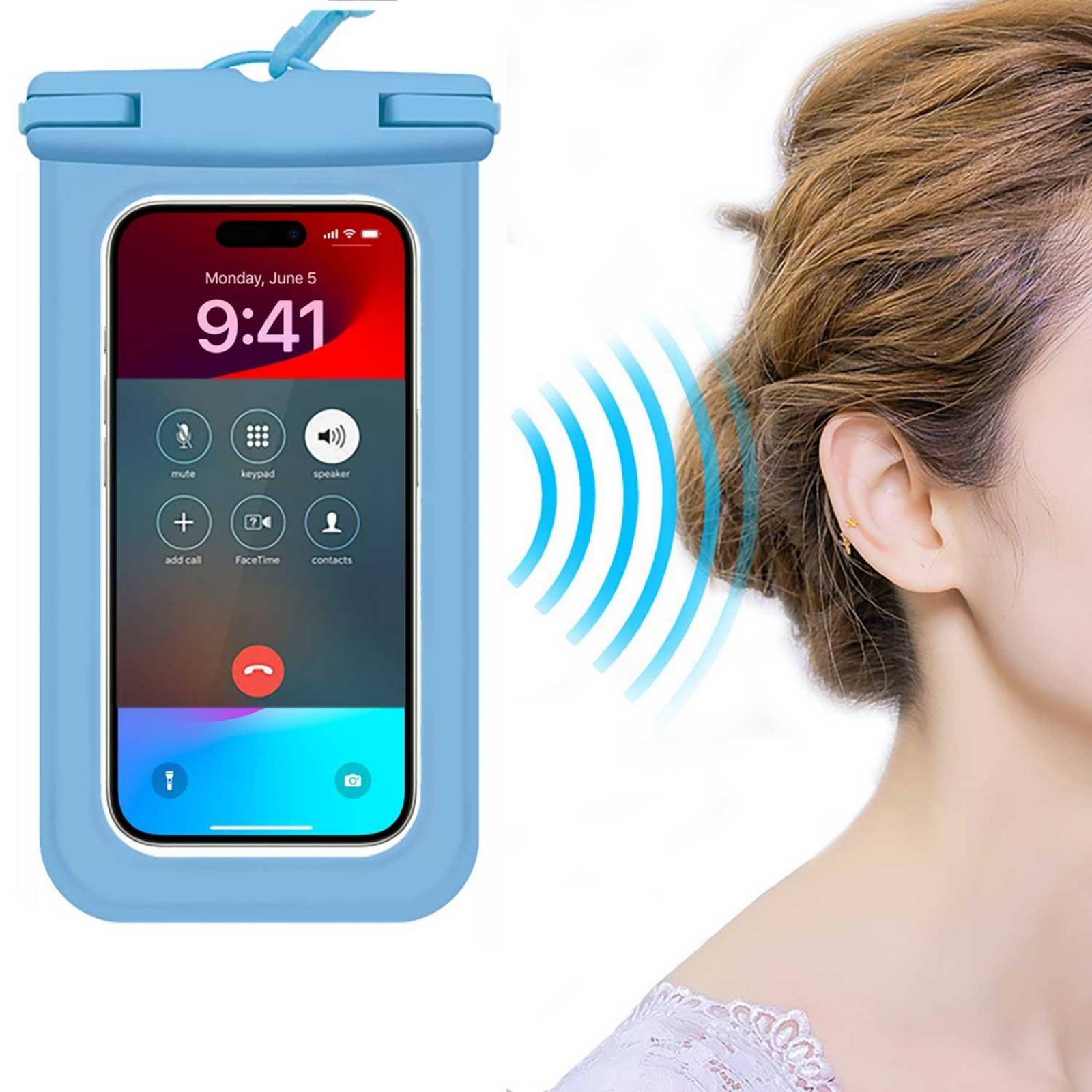 Funda TEKKU contra Agua colgante Universal sumergible Azul 