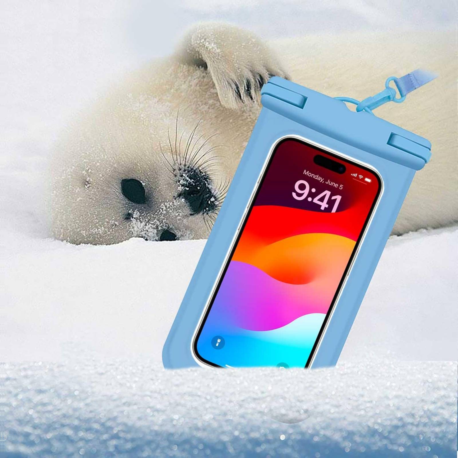 Funda TEKKU contra Agua colgante Universal sumergible Azul 