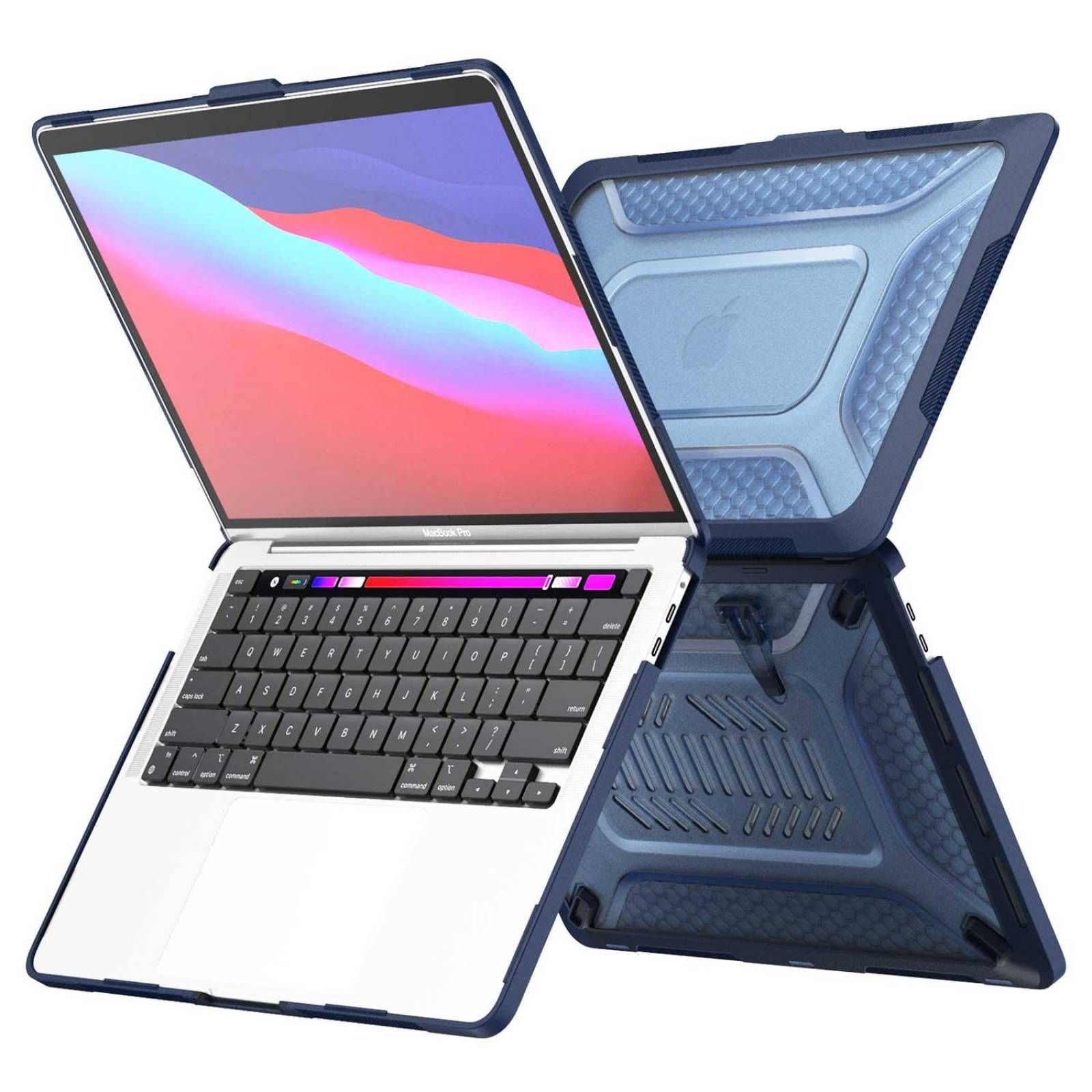 Funda TEKKU HC para MacBook Pro 13 M1 M2 uso rudo Azul A2338 A2238 A2289 A2251 A2159 A1989 A1706 A1708