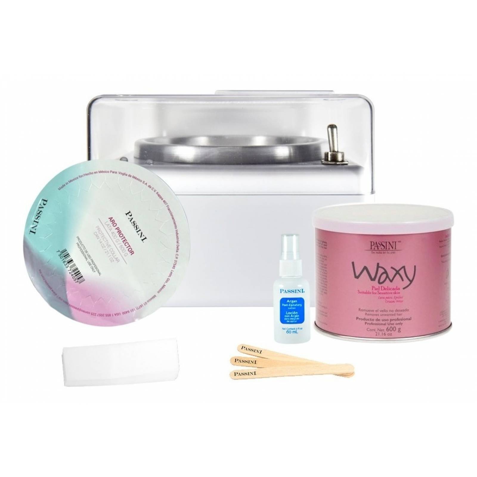 Set Básico Depilación Ceramatic Con Cera Waxy Passini 600gr