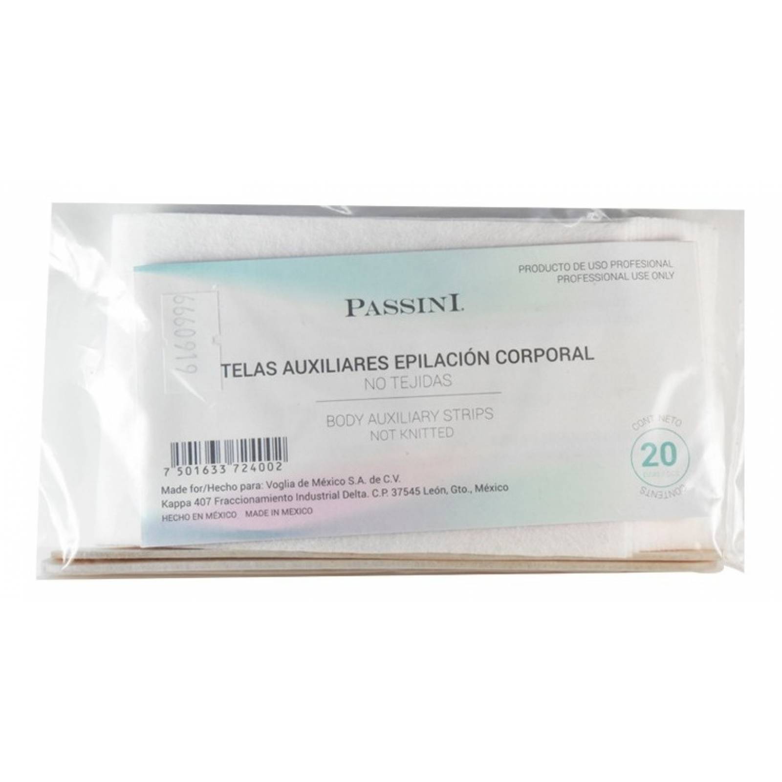 Telas Para Depilación Corporal Passini 20 Piezas