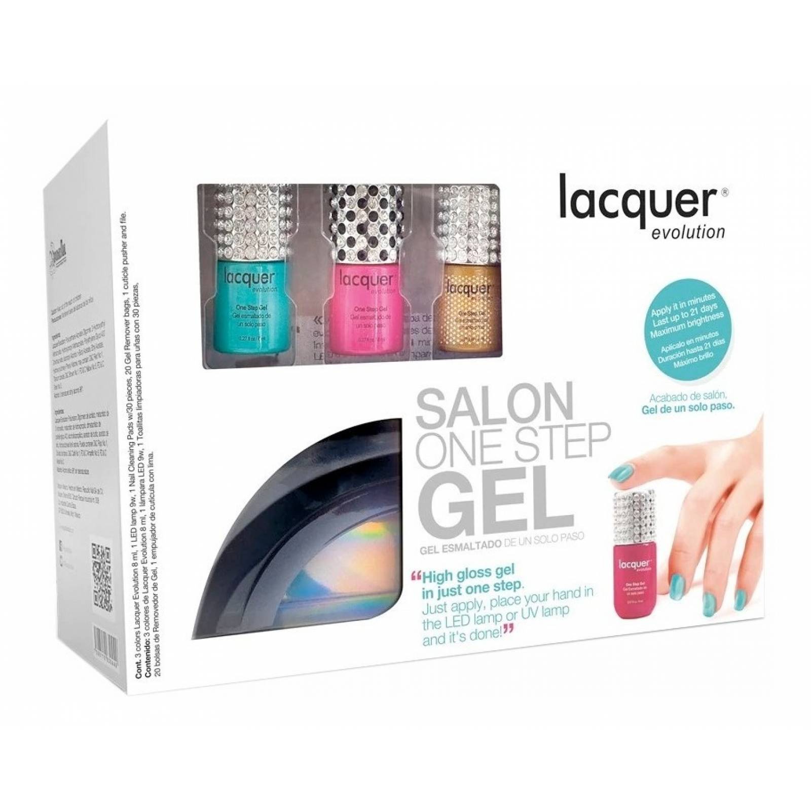 Kit 3 Gel De Uñas + Lámpara Lacquer Evolution Republic Nail