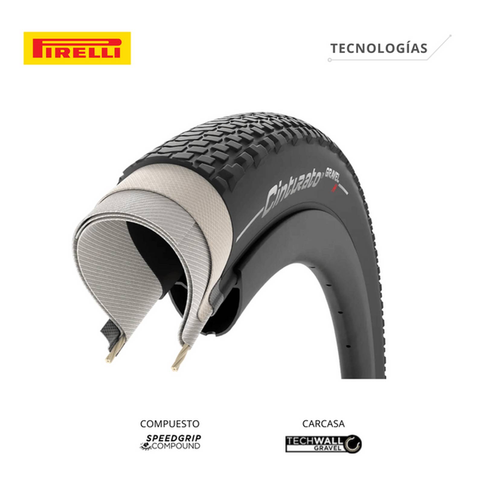 Llanta Pirelli Cinturato Gravel H Classic TLR 700x45