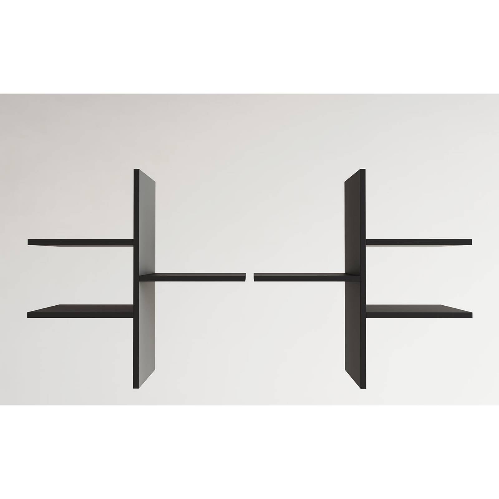 Esatto® Repisas Free organizadoras negras diseño italiano madera melamina 2 pcs 60 x 60 cms c u