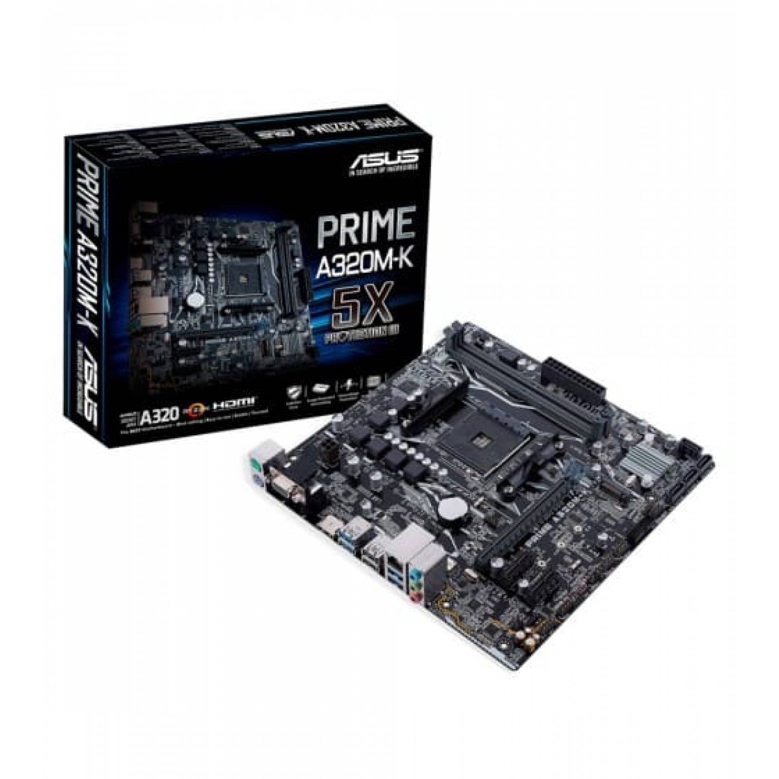 MB ASUS PRIME A320M K AM4 2DDR4 32GB 2133 A 3200MHZ M.2 HDMI SATA PCIE3.0 PRIME A320M K