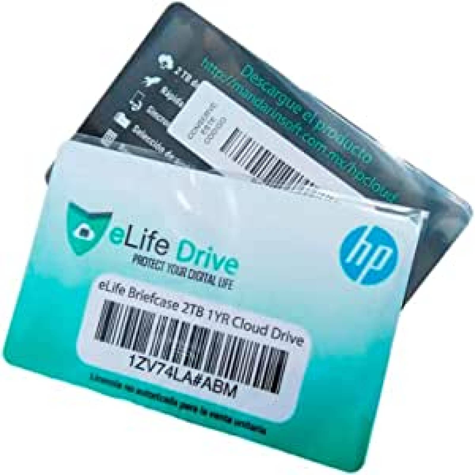 CERTIFICADO DE ALMACENAMIENTO HP 2TB EN LA NUBE ELIFE BRIEFCASE POR 1 AÑO 1ZV74LA ABM