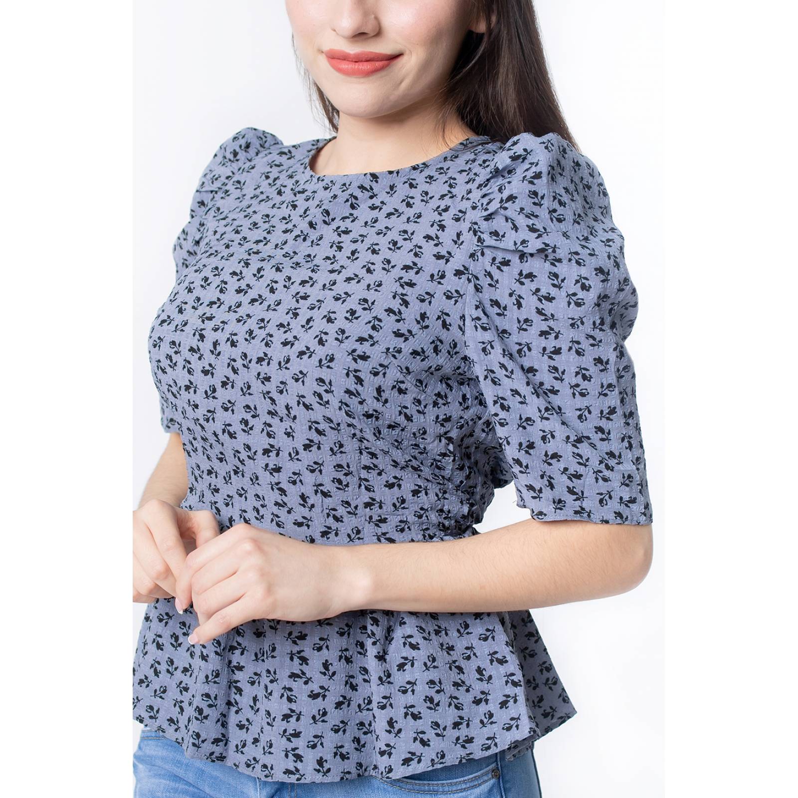 Blusa estampado de flores para mujer  escote en espalda