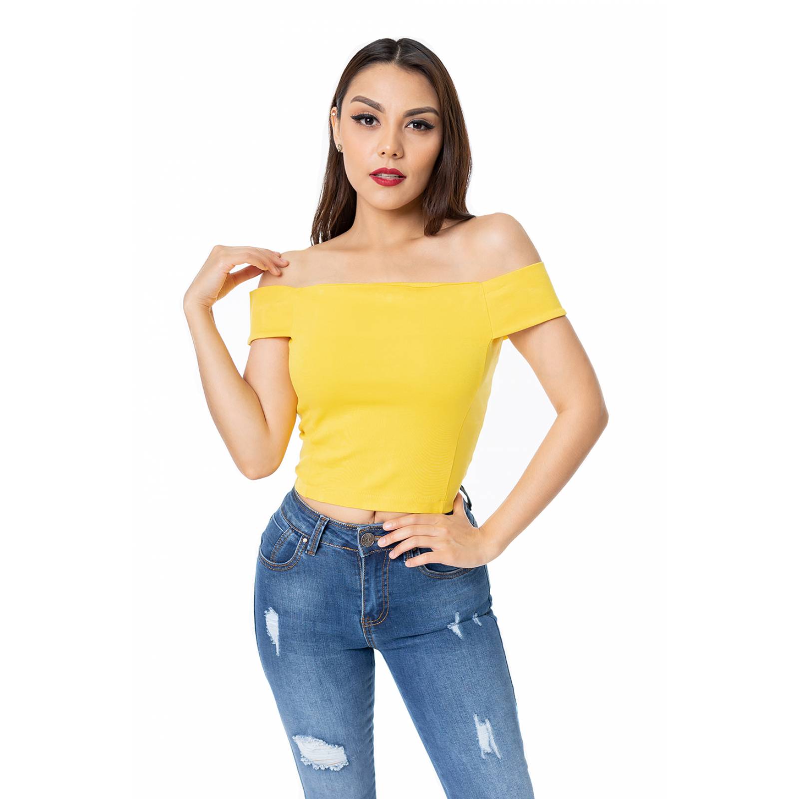 Top  manga caida hombros descubiertos