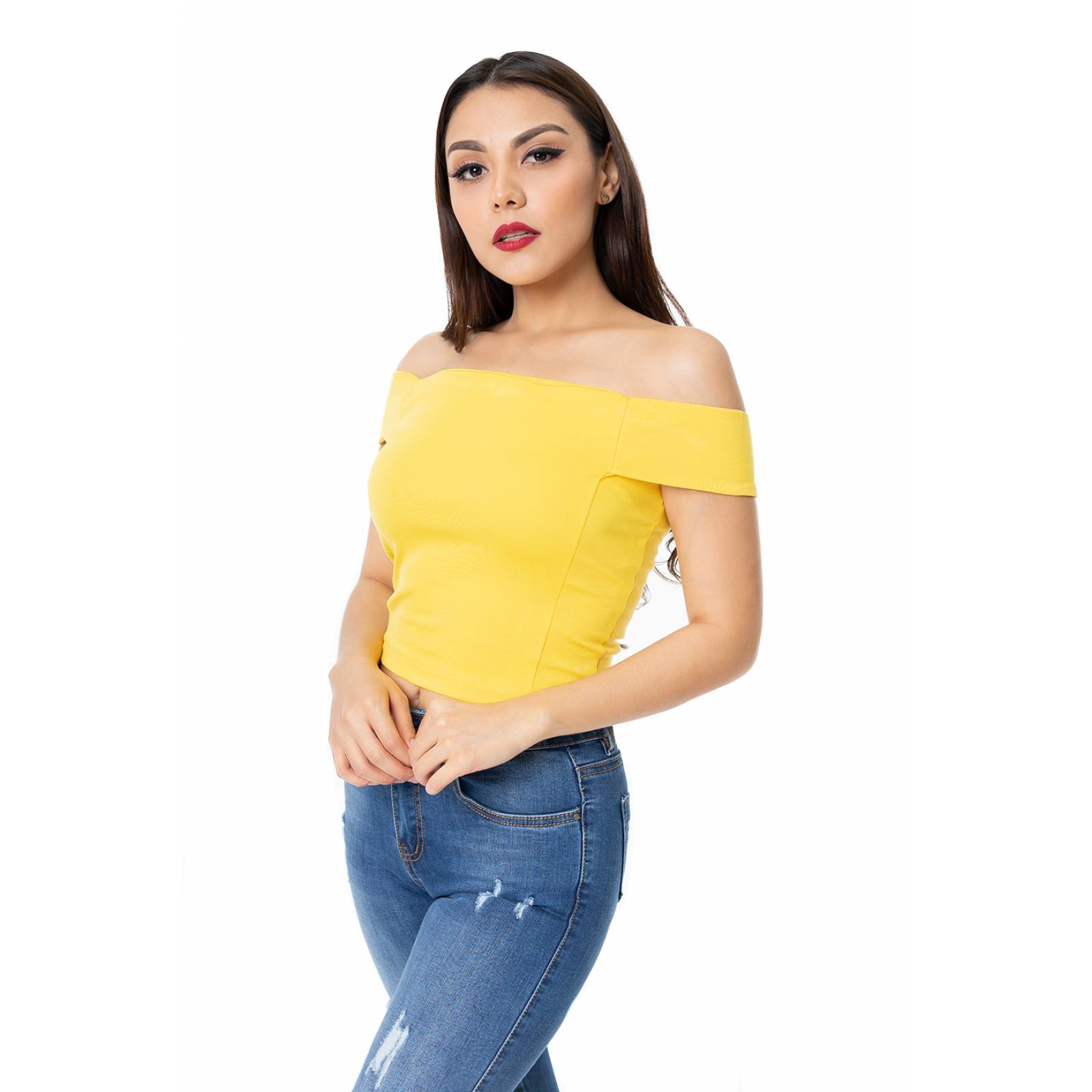 Top  manga caida hombros descubiertos