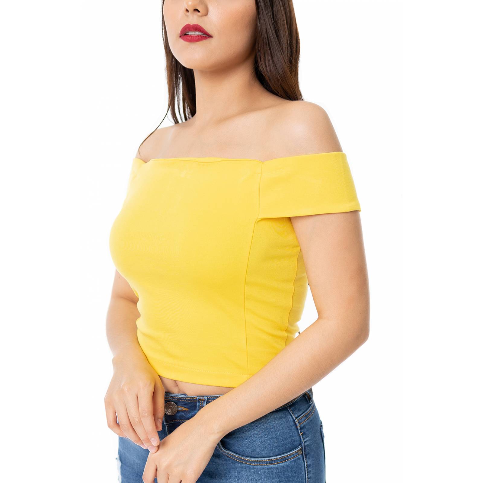 Top  manga caida hombros descubiertos