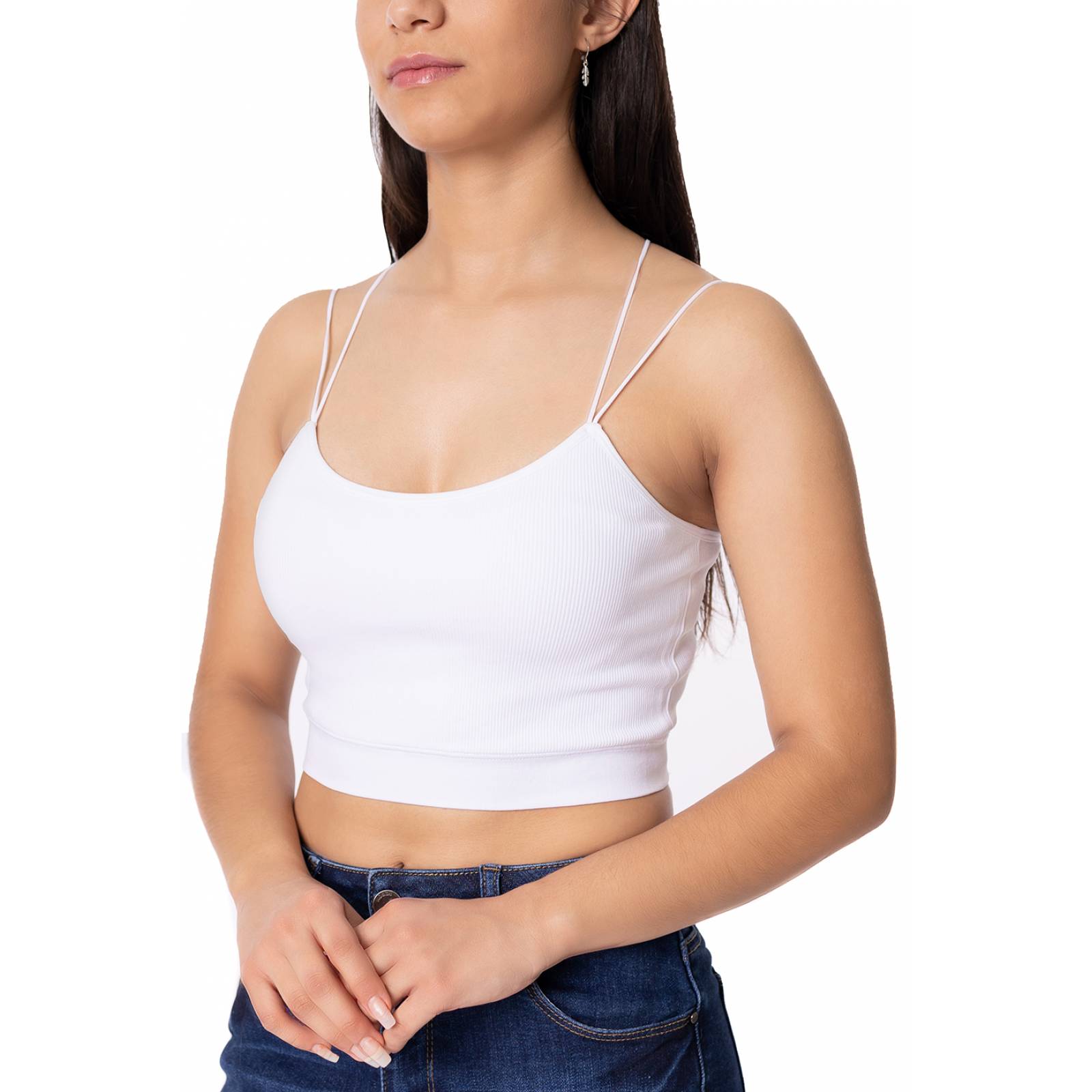 Top  de tirantes delgados con cruce en espalda.