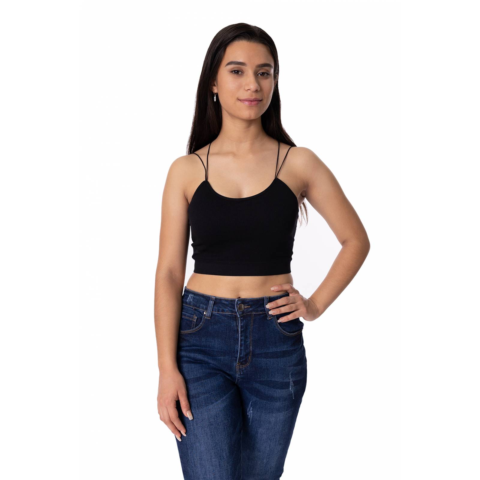 Top  de tirantes delgados con cruce en espalda.