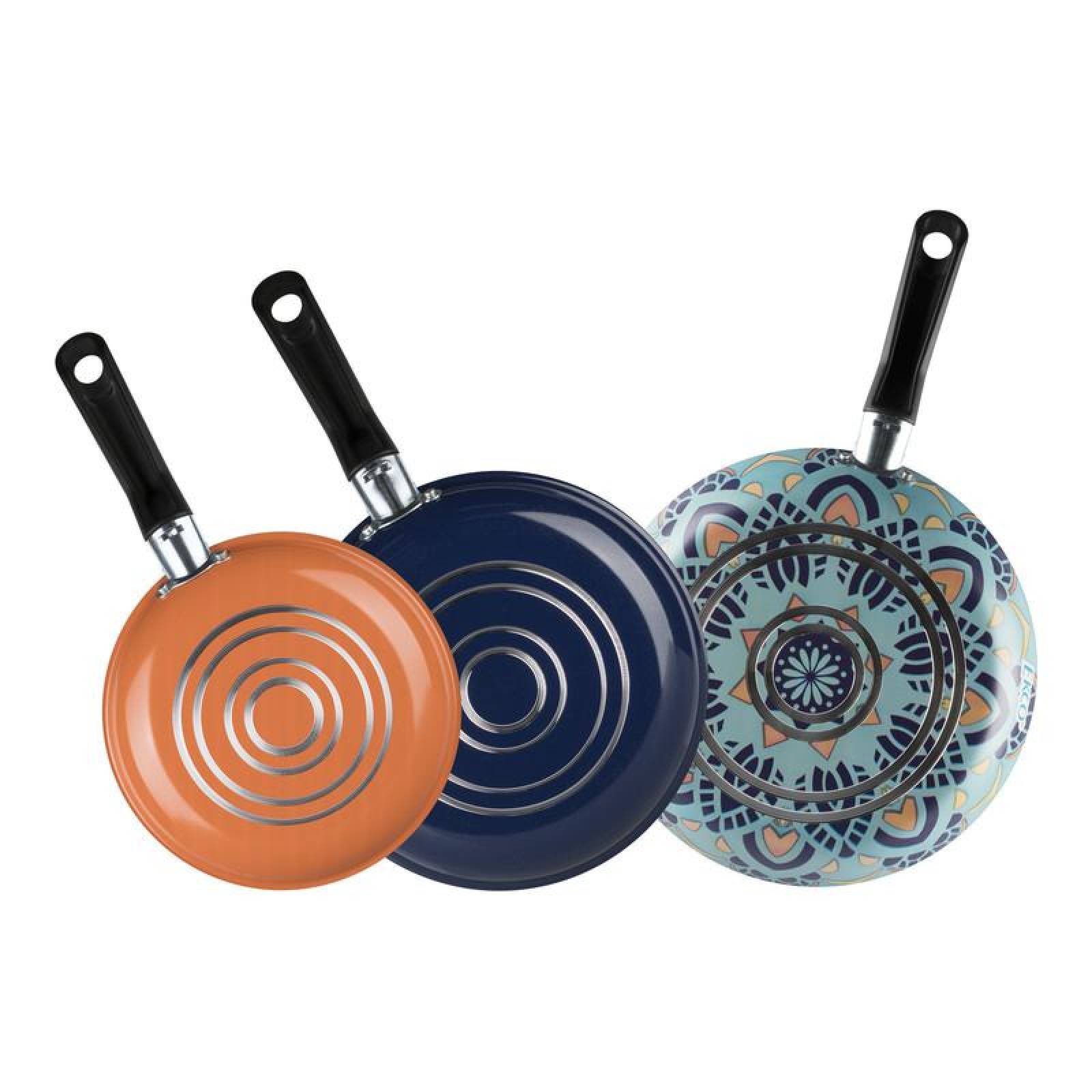 Juego de Sartenes Ekco 3 Piezas hechos de Aluminio con Antiadherente Duraflon 