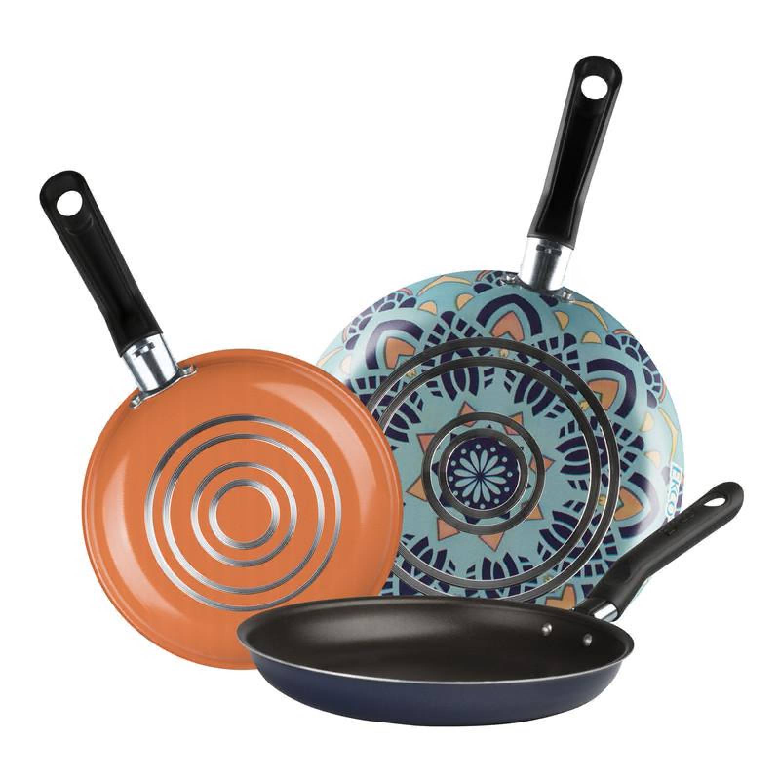 Juego de Sartenes Ekco 3 Piezas hechos de Aluminio con Antiadherente Duraflon 