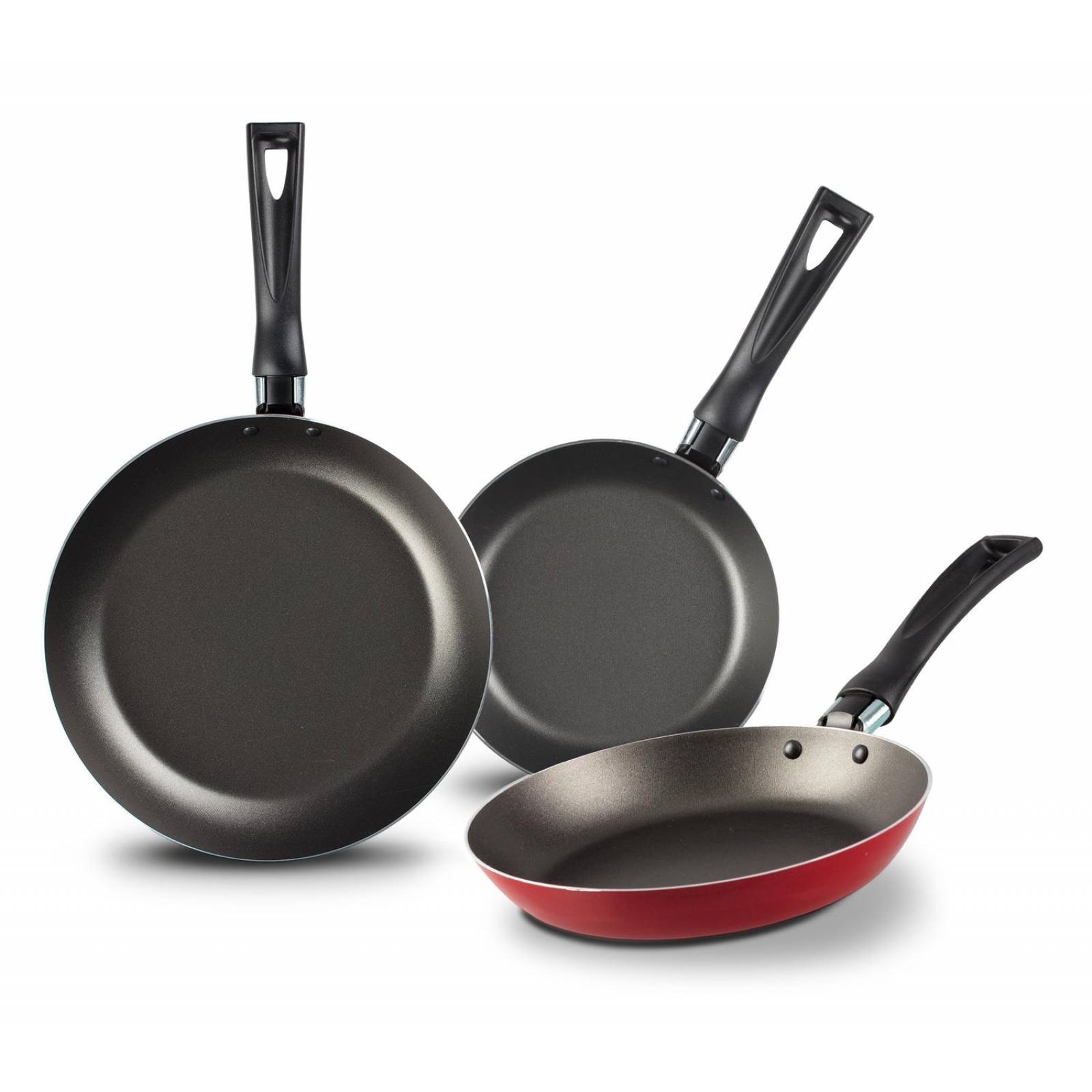 Juego de Sartenes Ekco Rojo 3 Piezas de Aluminio 