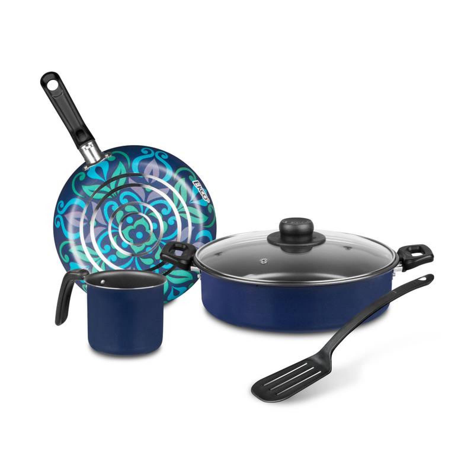 Batería de Cocina Azul 5 Piezas Ekco de Aluminio